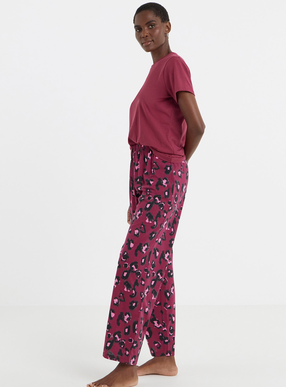 SIMPLY BE Value 2 Pack Leopard Pyjamas 16-18 - Image 3 thumbnail